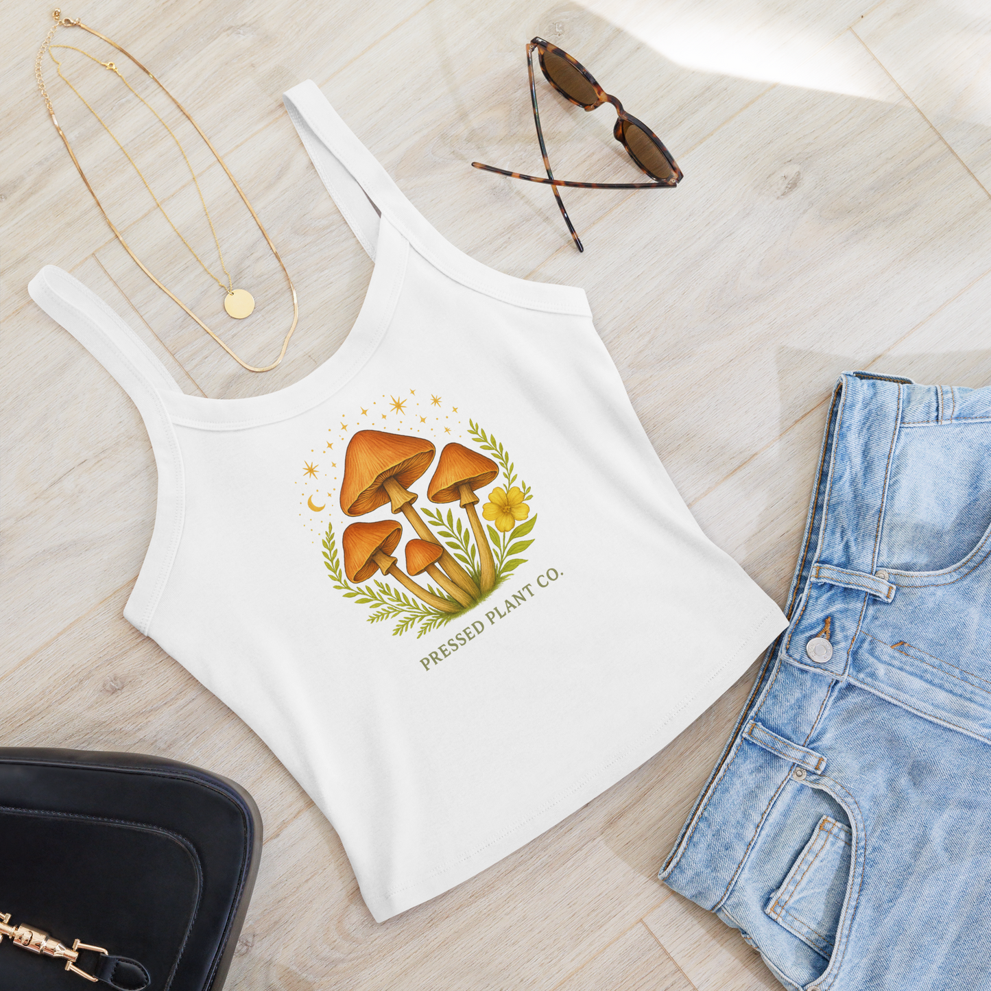 Magical Mushrooms Women’s micro-rib tank top