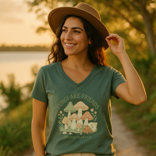 Fungi Are Friends Women’s relaxed v-neck t-shirt