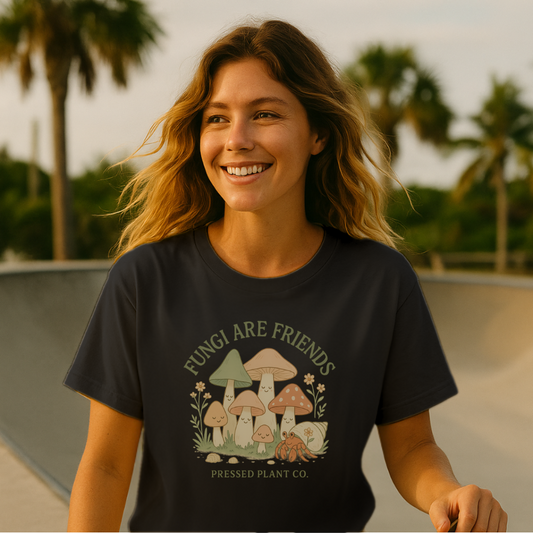 Fungi Are Friends- Women's high-waisted T-shirt