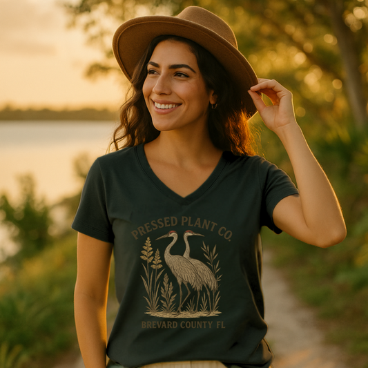 Sandhill Cranes Women’s relaxed v-neck t-shirt