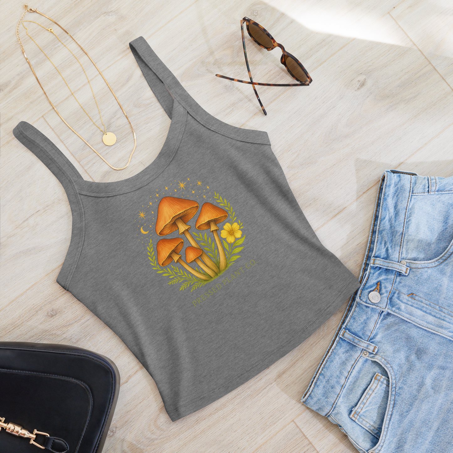 Magical Mushrooms Women’s micro-rib tank top